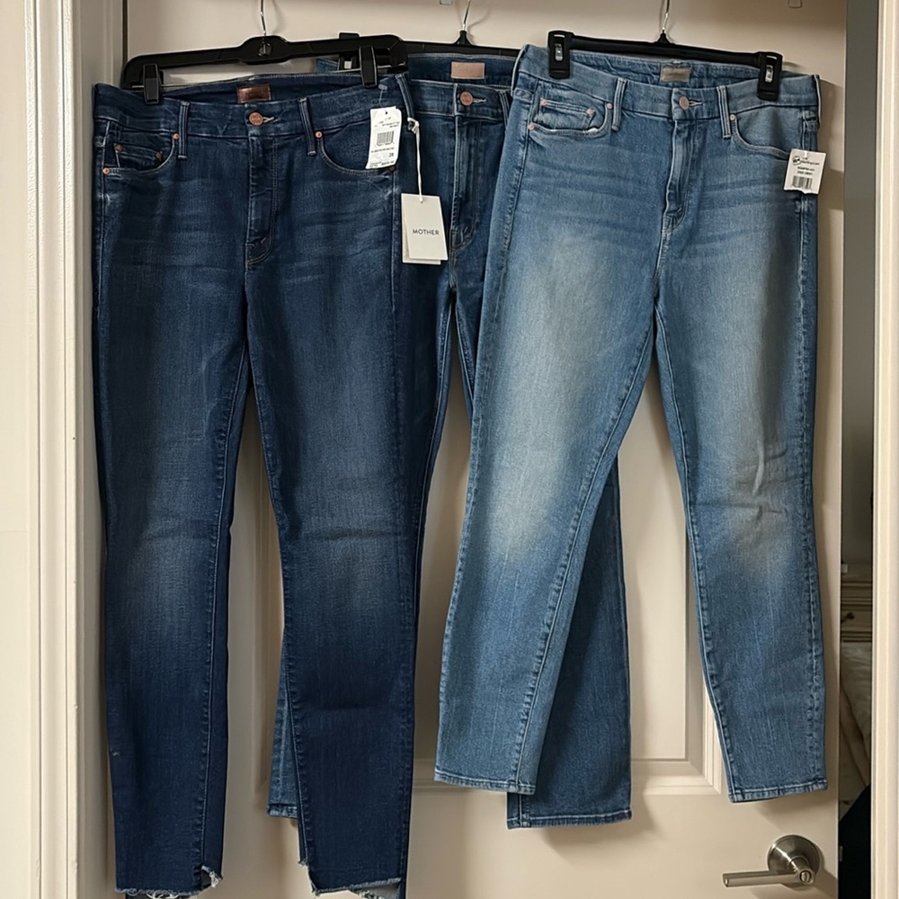 BNWT Bundle  3 pair MOTHER Jeans Dazzler and Looker  Styles   WOW !!!!
